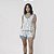 Short Doll Plus Size Regata Blue Garden com Renda - Imagem 2