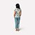 Pijama Feminino Plus Size Capri Azul com Estampa Flow - Imagem 3