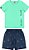 Conjunto masculino camiseta meia malha e bermuda moletinho estampa pranchas - Imagem 1