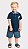 Conjunto camisa polo em malha penteada e bermuda em chambray jeans - Imagem 2