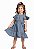 Vestido em chambraya jeans com bordados nas mangas - Imagem 1
