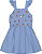 Vestido em chambraya jeans florzinha com strass - Imagem 1