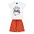 Conjunto camisa meia malha com shorts em moletinho - Imagem 1
