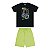 Conjunto camisa meia malha e shorts em moletinho - Imagem 1