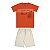 Conjunto camisa meia malha com shorts em moletinho - Imagem 1
