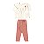 Conjunto manga longa em cotton penteado florzinha - Imagem 1