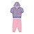 Conjunto feminino casaco em pelinhos com capuz e calça em moletom - Imagem 1