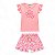 Conjunto blusa em meia malha com bordado e shorts em cotton maquinetado - Imagem 1