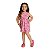 Vestido em meia malha estampa alegria cor rosa - Imagem 1