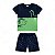 Conjunto em meia malha e shorts em moletinho Jet estampa dinos - Imagem 1