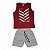 Conjunto masculino regata vermelha e shorts em moletinho - Imagem 1