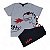 Conjunto masculino interativo estampa dino e fogo - Imagem 1