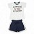 Conjunto feminino estampa Action e shorts em moletinho - Imagem 1