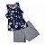 Conjunto básico feminino regata estampada florida e shorts - Imagem 2