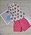Conjunto feminino camiseta e shorts moletinho - Imagem 1
