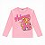 Blusa feminina manga longa estampa oncinha na cor rosa - Imagem 1