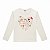 Blusa feminina manga longa estampa corações na cor off white - Imagem 1