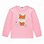 Blusa manga longa raposinha na cor rosa - Imagem 1