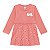 Vestido manga longa na cor rosa com laço off white - Imagem 1