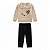 Conjunto feminino moletom quadriculado e legging molecotton felpado - Imagem 1