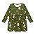 Vestido manga longa estampa jardim florido no fundo de cor verde - Imagem 2