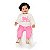 Conjunto feminino em pelinhos na cor marfim estampa touquinha com lacinho - Imagem 2