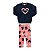 Conjunto feminino casaco e legging em pelinhos estampada corações - Imagem 2
