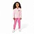 Conjunto com casaco aberto e legging em pelinhos com aplicação em lacinhos - Imagem 1