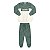 Conjunto masculino em pelinhos cor verde estampa League - Imagem 1