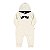 Macacão em plush forrado com aplicação em pelinhos na cor off white - Imagem 1