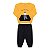 Conjunto em moletom felpado com estampa de ursinho e pinguim - Imagem 1