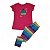 Conjunto feminino camisa manga curta e calça longa estampa pop-it - Imagem 1