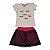 Conjunto feminino camisa manga curta e shorts-saia em tule - Imagem 1