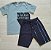 Conjunto masculino camisa na cor cinza cromo e bermuda preta com detalhes - Imagem 2
