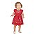 Vestido vermelho com detalhes em flores e corações - Imagem 1