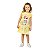 Vestido em cotton maquinetado na cor amarela estampa gatinha fashion - Imagem 1