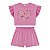 Conjunto feminino blusa com estampa florida e aplicações - Imagem 2
