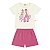 Conjunto feminino camisa na cor off white com estampa dançarinas - Imagem 2