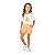 Conjunto feminino camisa na cor off white com estampa salada de frutas - Imagem 1
