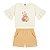 Conjunto feminino camisa na cor off white com estampa salada de frutas - Imagem 2