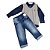 Conjunto Masculino Camisa Social+ Colete+Calça Jeans Paraíso 8125 - Imagem 1