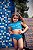 Biquíni Infantil Duda Cropped Hot Pants Ondas Azul San Maré - Imagem 1