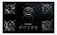 Cooktop 5 Bocas Brastemp Com Grades Piatina E Acendimento Au Cor Preto 127v/220v - Imagem 1