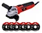 ESMERILHADEIRA ANGULAR 4.1/2" (COM 6 DISCOS) 650W 220V WORKER - Imagem 1
