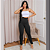 Calça Feminina Preta Flanelada Térmica 2 Zíperes Inverno Top - Imagem 6