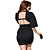 Vestido Lauanda Preto feminino Curto com Decote Luxuoso - Imagem 4