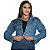 Jaqueta Jeans Feminina Cropped Com Strass Manga longa Luxo - Imagem 8