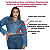 Jaqueta Jeans Feminina Cropped Com Strass Manga longa Luxo - Imagem 2