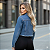 Jaqueta Jeans Feminina Cropped Com Strass Manga longa Luxo - Imagem 7