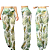 Saída De Praia Calça Pantalona Cintura Alta Moda Feminina Estampa Folhagem - Imagem 6